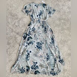 NWT Baltic Born Naomi Short Sleeve Maxi Dress - Pale Blue Floral